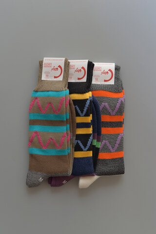 CLASS Corgi / WAVE AND STRIPE SOCKS (sold)