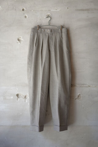 Omar Afridi / PRESSED TROUSERS BROWN GINGHAM CHECK (sold)