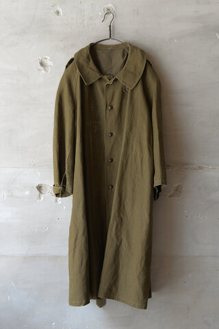 LILY1ST VINTAGE / 1940’s French Military Linen Mortorcycle Coat “Rare Model” (sold)
