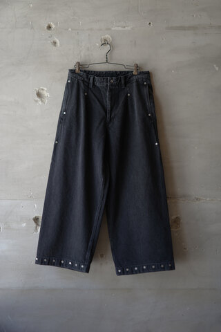 Omar Afraid オマール アフリディ / RIVETED WIDE CROPPED DENIM TROUSERS