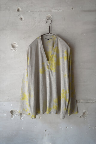 suzusan スズサン / LINEN JERSEY FRONT BUTTON CARDIGAN (sold)