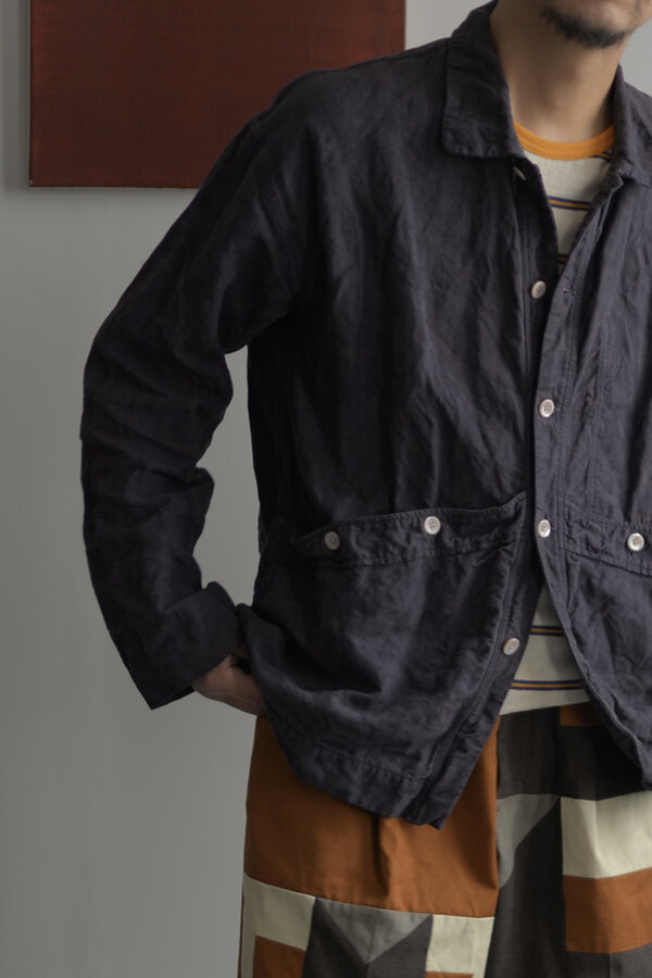 ジャケット・アウター OLIVER CHURCH BIG JACKET L Oliver Church Big Jacket Yarn Dyed Indigo French Herringbone