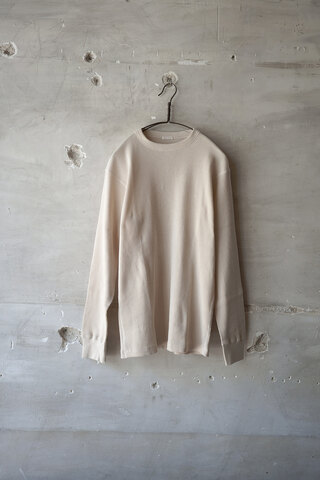 COMOLI / コットンカシミア ワッフル長袖クルー