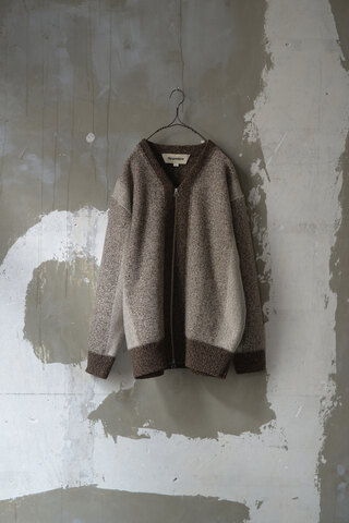 slopeslow / INTARSIA ZIP CARDIGAN